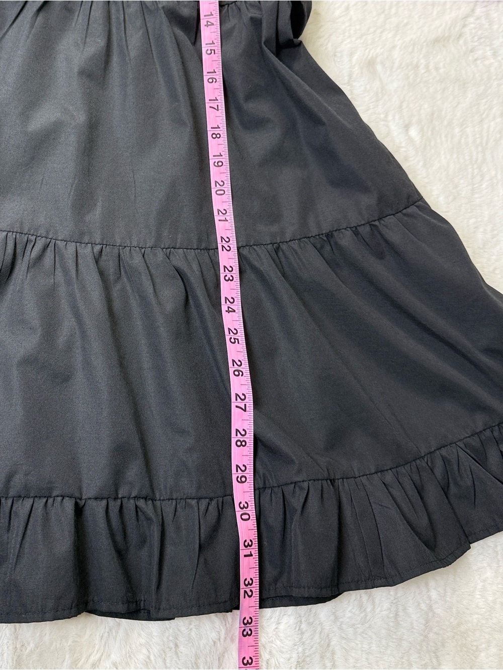 Abercrombie & Fitch Tiered Ruffle Mini Babydoll Dress M Pockets Flutter Sleeve - Picture 9 of 13